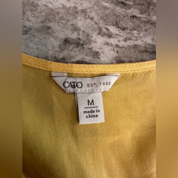 Cato Yellow Layered Ruffle dress Sz Med - Picture 7 of 8